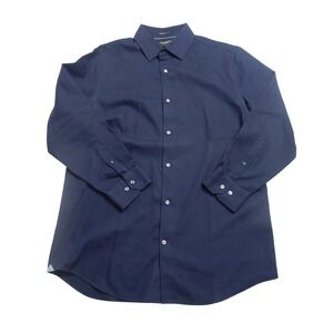 Banana Republic Camden Fit Navy Blue Textured Button Down Shirt Men's Size L